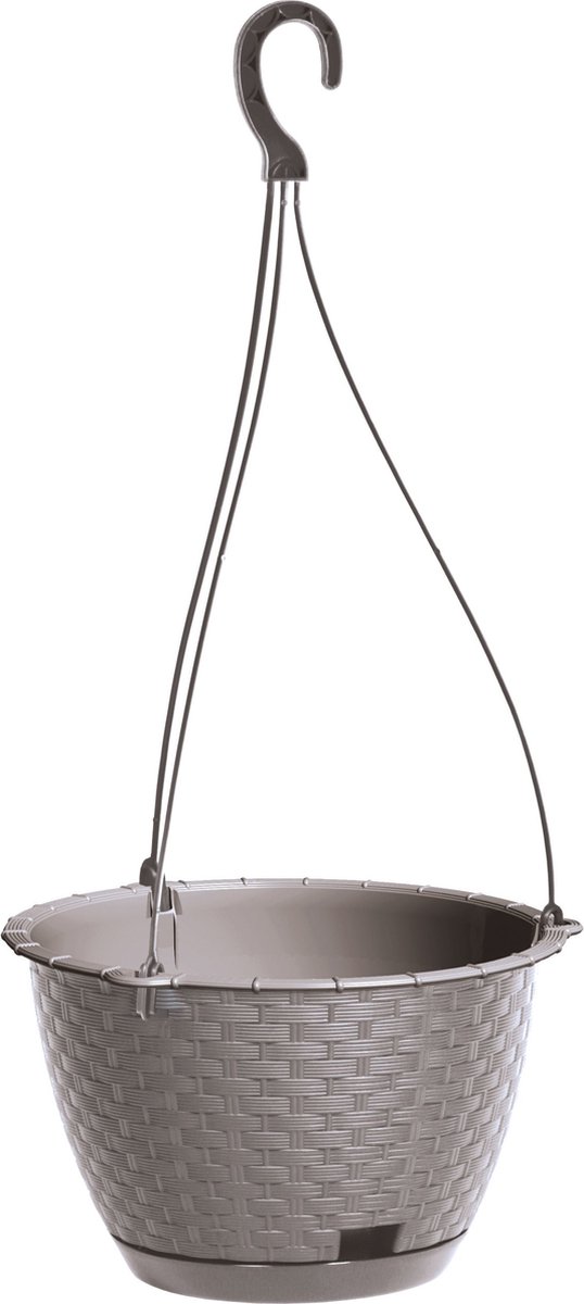 Prosperplast Plantenpot - hangend - kunststof - taupe-beige - D22 x H14 cm - bloempot