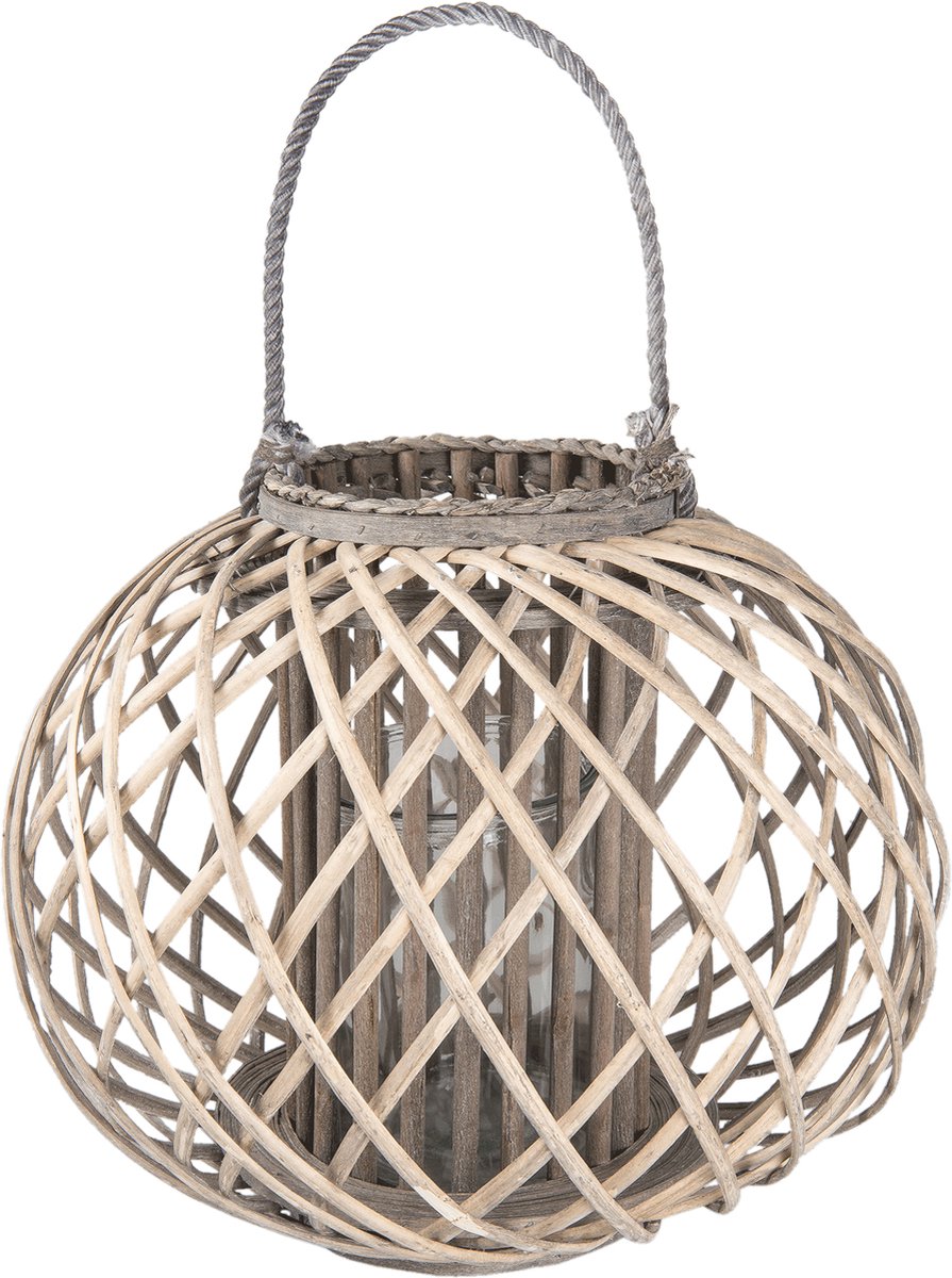 Clayre & Eef Windlicht Ø 47x36 cm Grijs Hout