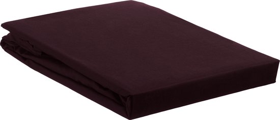 Ambiante Cotton Uni - Hoeslaken - Tweepersoons - 140x200 cm - Dark Red