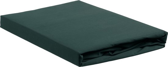 Ambiante Cotton Uni - Hoeslaken - Eenpersoons - 90x200 cm - Dark Green
