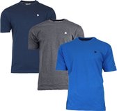T-shirt Donnay (599008) - Lot de 3 - T-shirt de sport - Homme - Taille XXL - Marine/Anthracite/Bleu Active (413)