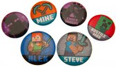 Minecraft Button 6 Pack Badges