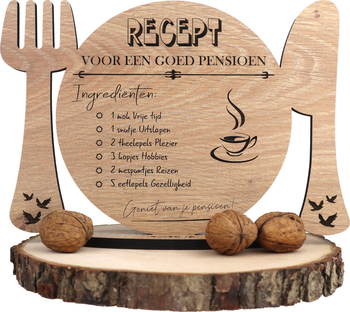 ramp Symptomen Gezondheid Recept pensioen - houten wenskaart - kaart van hout - VUT - pensionering -  17.5 x 25 cm | bol.com