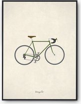 vintage wielrenfiets groen | fiets poster vintage | racefiets | A3