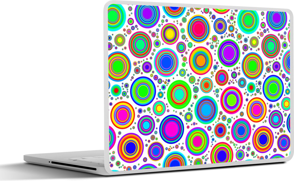 Laptop sticker - 14 inch - Patroon - Stippen - Cirkel - 32x5x23x5cm - Laptopstickers - Laptop skin - Cover