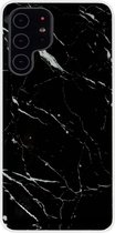 ADEL Siliconen Back Cover Softcase Hoesje Geschikt voor Samsung Galaxy S22 Plus - Marmer Zwart
