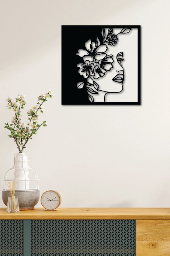 Double T Concept® Wall Art Nature Women XL - Wanddecoratie - Muurdecoratie - Hout - Wandbord - Industrieel - Groot - 69cm x 69cm