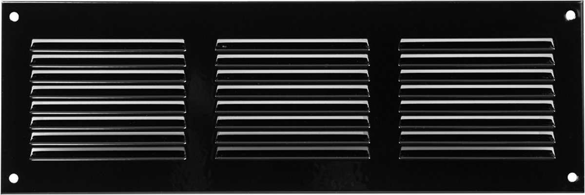 Paneir Airdesigns- metaal-300 X 100 -omgezette rand - opbouw - aanvoer & afvoer - zwart
