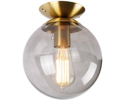QAZQA pallon – Art Deco Plafondlamp – 1 lichts – Ø 200 mm – Goud/messing – Woonkamer | Slaapkamer | Keuken