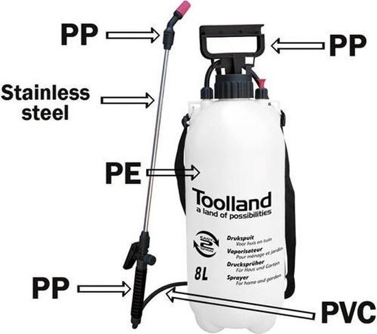 Toolland Drukspuit - 8 L van Toolland — afbeelding 2