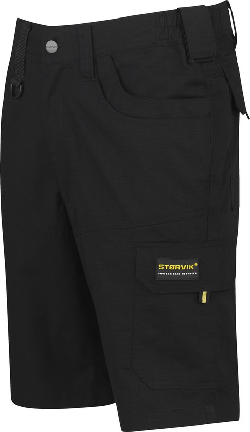STØRVIK Pantalon de Travail Court Léger Homme Noir - Taille M - RON