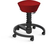 Aeris Swopper - ergonomische bureaukruk - zwart onderstel - rode zitting - zachte wielen - wol - standaard