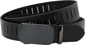 Fana Belts Riem avec système Click Cuir - Zwart - Taille de ceinture 115 - Ceinture Click System - Riem à œillets - Boucle noire -
