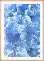 Poster Met Eiken Lijst - Blauwe Bloemen Poster