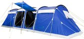 Skandika Montana 10 Sleeper Protect Tent – Tenten – Familietent - Campingtent – Sleeper technology - Voor 10 personen – Ingenaaide tentvloer - Muggengaas – 2-4 slaapcabines – 700 x 370 x 200 cm (LxBxH) – 5000 mm waterkolom  – Kamperen – blauw/wit
