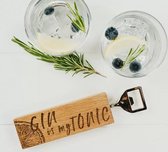 Décapsuleur Scottish Made ' Gin is my Tonic' - Bois de chêne - Fabriqué en Ecosse