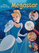 Disney Megastar Kleurboek Prinsessen met stickers - Assepoester Sneeuwwitje Doornroosje Pinokkio en vele andere Disney figuren om in te kleuren
