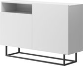 InspireMe- Dressoir - Commode - Moderne Ladenkast - Kast  - ( Breedte 120 cm Hoogte 80 cm Diepte 37cm) - TURNO KT 120 Wit