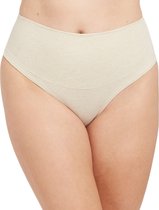 SPANX Cotton Comfort - String Dames Onderbroek - Maat L- Kleur Beige