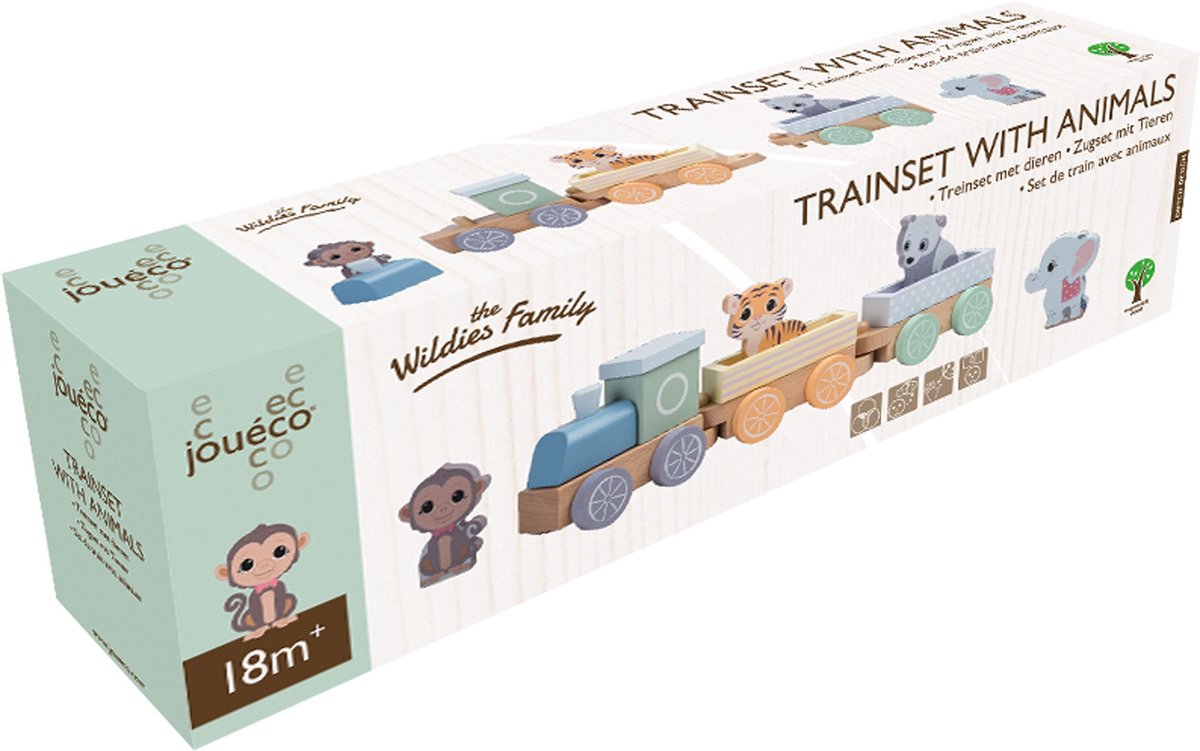 Jouéco Treinset the wildies family hout — afbeelding 6