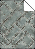 Proefstaal Origin Wallcoverings behang metalen platen lichtgrijs - 337242 - 26,5 x 21 cm