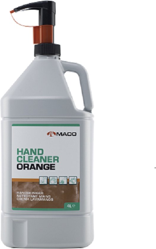 MACO Handcleaner Orange 4l fles + pomp - handzeep - garage zeep - handreiniger