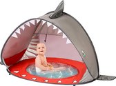 Strand Tent Met Zwembad - Grijs - UPF 50+ UV Werend - Waterdicht - Pop Up - Baby & Kind