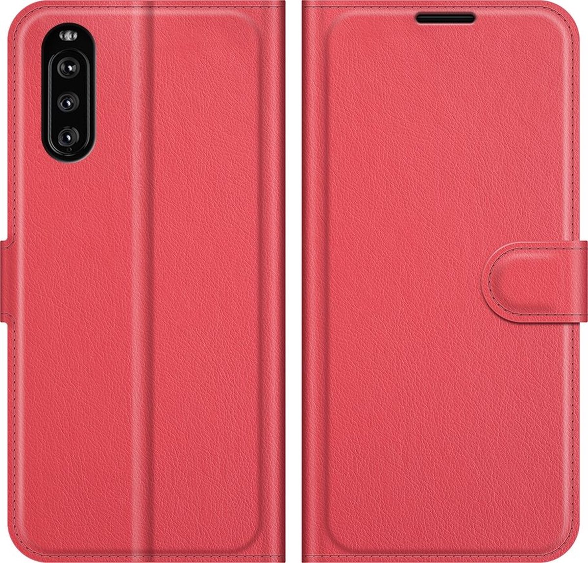 Mobigear Telefoonhoesje geschikt voor Sony Xperia 10 III Hoesje | Mobigear Classic Bookcase Portemonnee | Pasjeshouder voor 3 Pasjes | Telefoonhoesje voor Pinpas / OV Kaart / Rijbewijs - Rood