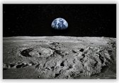De Aarde vanaf de Maan op Aluminium - Foto op Dibond - Aluminium Schilderij - 60x40 cm