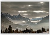 Natuurschap in de Alpen - Foto op Dibond - Aluminium Schilderij - 90x60 cm