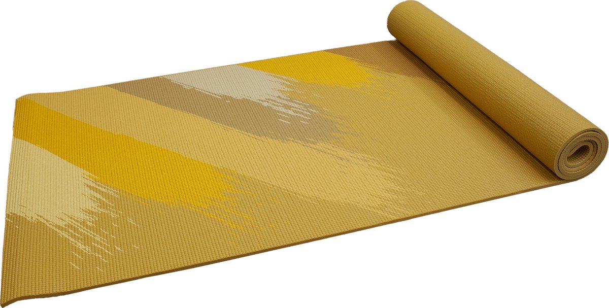 Senz Sports Yogamat Premium - 180 x 60 x 0.6 cm - Geel met print