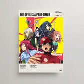 Anime Poster - The Devil is a Part-Timer Poster - Minimalist Poster A3 - The Devil is a Part-Timer Merchandise - Vintage Posters - Manga