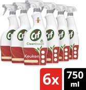 Bol.com Cif CleanBoost Power & Shine Keuken Spray - 6 x 750 ml - Voordeelverpakking aanbieding