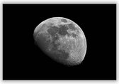 Halfvolle Maan op Aluminium - Foto op Dibond - Aluminium Schilderij - 120x70 cm