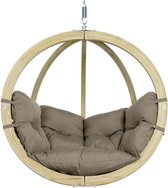 Amazonas Globo Chair Hangstoel 1-Persoons Taupe Kussens - Vurenhout