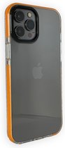 iPhone 13 Pro Max Backcover Bumper Hoesje - Back cover - case - Apple iPhone 13 Pro Max - Transparant / Oranje