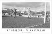 Walljar - FC Utrecht - FC Amsterdam '75 - Zwart wit poster met lijst