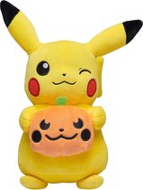 Pikachu Pompoen -  Pokémon Halloween Pluche Knuffel 21 cm | Speelgoed knuffeldier knuffelpop voor kinderen jongens meisjes | Wicked Cool Toys Plush | Charizard, Eevee, Squirtle, Charmander, B