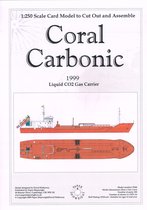 bouwplaat/modelbouw in karton Schepen : Coral Carbonic, LPG tanker, schaal 1:250
