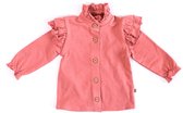 MXM Baby blouse- Roze- Roesels- Katoen- Knoopjes- Shirt- Ruffles- Maat 92