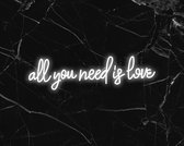 All You Need Is Love White - NEON Verlichting - Neon Licht - GoodMoodLights - Led verlichting - Sfeerverlichting - Wandlamd - Hanglamp - Neon Lamp - HANGMODEL - Neon Sign