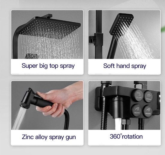 Complete Doucheset Compleet Douchesysteem Temperatuurdisplay