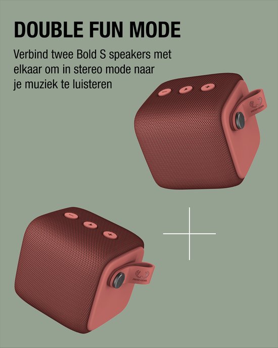 Fresh ‘n Rebel - Draadloze Bluetooth speaker - Rockbox Bold S - Safari Red van Fresh ‘n Rebel — afbeelding 5