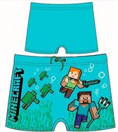 Minecraft zwembroek - blauw - groen - Maat 134 / 9 jaar