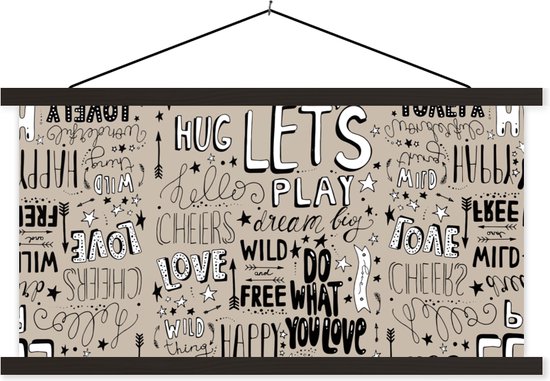 Affiche scolaire - Proverbes - Bienvenue - Bébé - 60x30 cm - Lattes noires