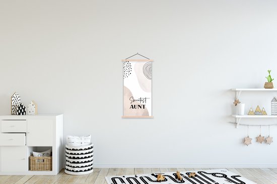 Porte-affiche avec affiche - Affiche scolaire - Citation - Tante - Amour - Tante - 40x80 cm - Lattes vierges