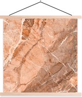 Porte-affiche avec affiche - Affiche scolaire - Oranje - Wit - Granit - Pierres - 40x40 cm - Lattes transparentes