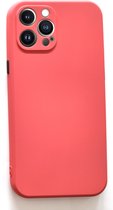 Apple iphone 12 Pro max Hoesje Back Cover met camera bescherming Donker roze 1x Gratis Glass Screenprotector