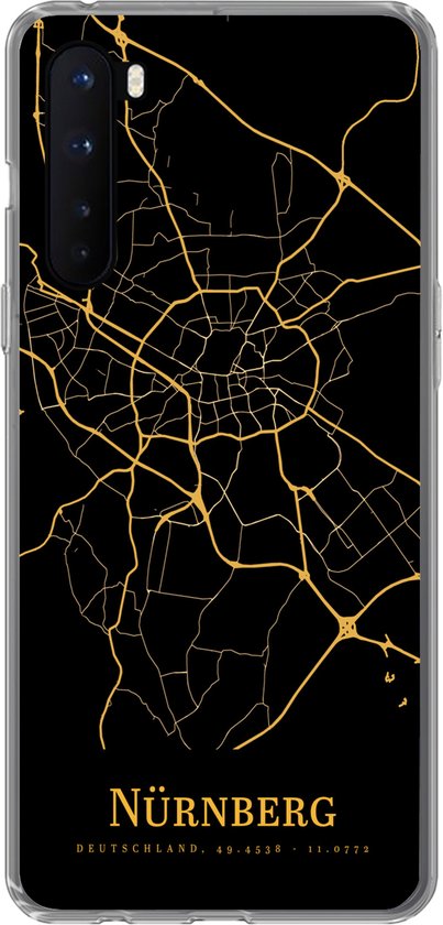 OnePlus Nord - Nürnberg - Carte - Or - Coque de téléphone en Siliconen
