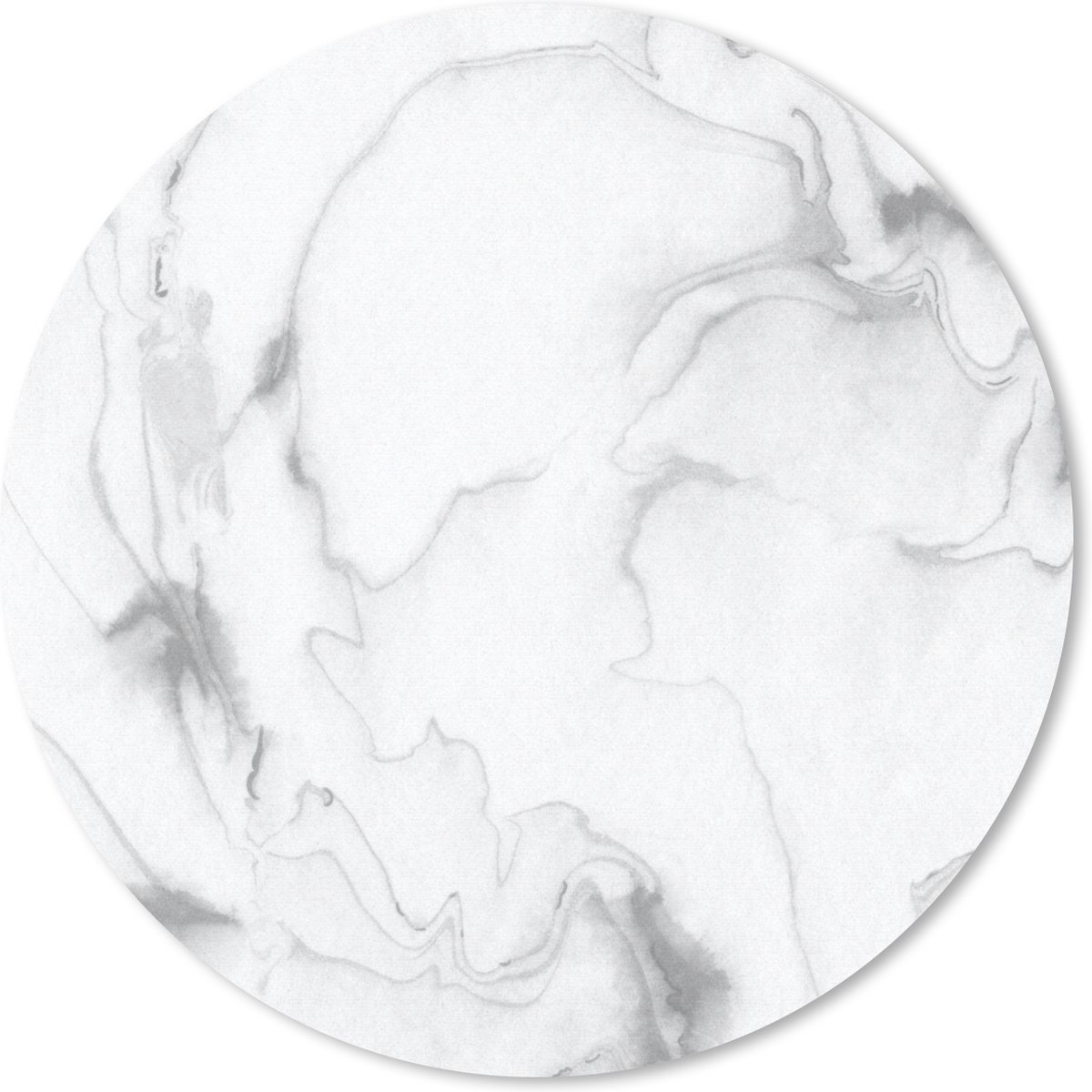 Muismat rond 30x30 cm - Mousepad Marmer - Wit - Patronen - Ronde muismatten